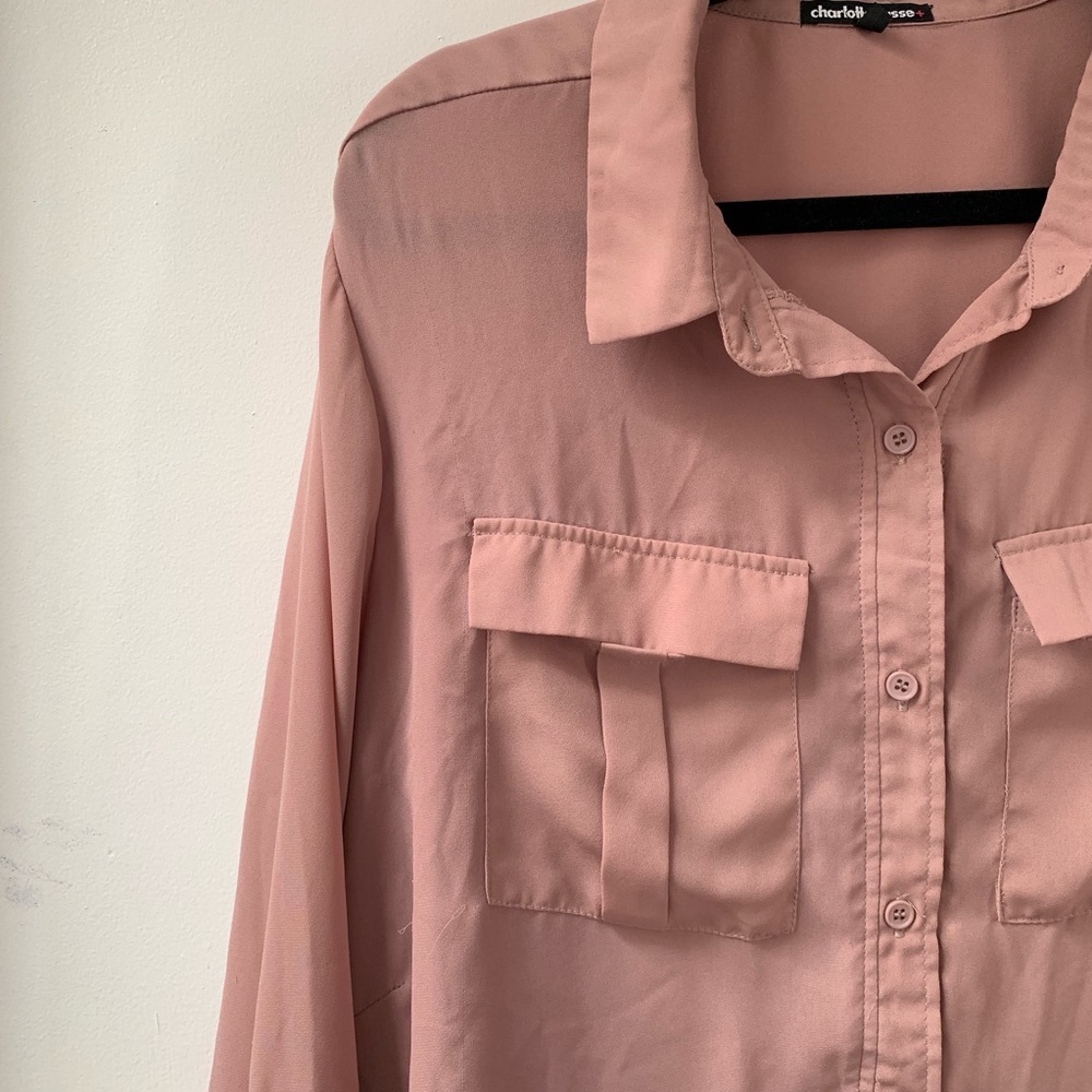 Pink/Mauve Button Down - Picture 2 of 7